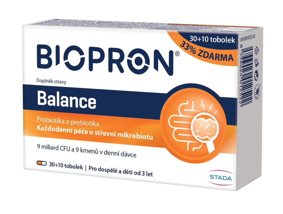 Obrázek produktu Biopron Balance probiotika a prebiotika tob. 30+10