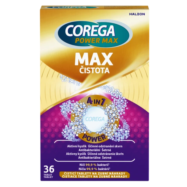 Obrázek produktu Corega Power Max Max Čistota čistící tablety 36ks